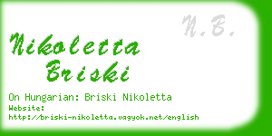 nikoletta briski business card